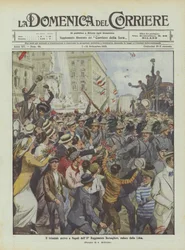 Der triumphale Empfang des 11. Bersaglieri-Regiments in Neapel, zurück aus Libyen