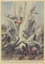 In einer Straße in Rom, während ein Team von 16 Arbeitern im Untergrund arbeitete, um...