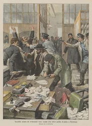 Unglaubliche Kühnheit der russischen Revolutionäre, Angriff auf ein Postamt am Tag in St. Petersburg