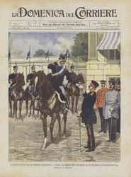 Der letzte Brief von König Umberto, überreicht in Kassel an Kaiser Wilhelm von einer Abordnung der Lancieri Novara