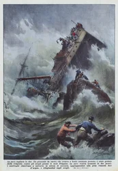 Das in zwei Teile geschnittene Schiff