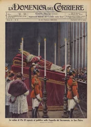 Der Leichnam von Pius XI. öffentlich ausgestellt in der Sakramentskapelle in St. Peter