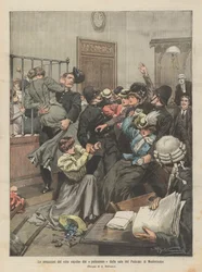 Die Amazonen des Wahlrechts werden von Polizisten aus den Hallen des Westminster-Palastes vertrieben