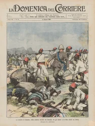 Das Gefecht von Danane in der italienischen Kolonie Benadir zwischen Askaris und den rebellischen Bimal-Stämmen