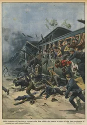 In der Nähe von Vigevano kollidierten aufgrund des dichten Nebels zwei Dampfbahnen einer Linie