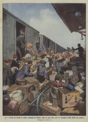 Für das Weihnachtsfest der Soldaten in Afrika, Abfahrt aus Mailand, wie aus jeder anderen Stadt, von Lawinen