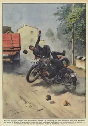 Durch ein tragisches Schicksal kollidierten zwei Motorräder, die von Priestern gefahren wurden, auf der Straße