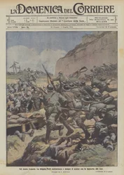 Auf dem Monte Lemerle, die Brigade Forli greift an und verfolgt den Feind mit dem Bajonett im Rücken