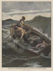 Tragisches Ende einer kleinen Besatzung, die zwanzig Stunden in einem Rettungsboot den Wellen ausgeliefert war