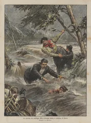 Ein Vorfall des letzten Unwetters in der Provinz Cuneo