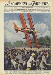 Eine große mutige Tat vollbrachte der italienische Pilot Colombo bei der Versammlung für den Kunstflugpokal in Paris