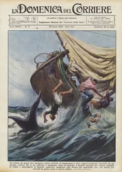 Ein Fischersegler, der in der Nähe der Insel Lampedusa segelte, wurde plötzlich getroffen