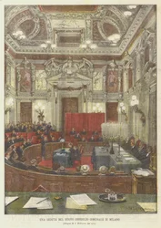 Eine Sitzung des neuen Gemeinderats von Mailand