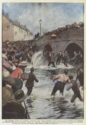 Ein lautes Fußballspiel im Wasser