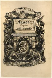 Porträtmedaillon von Goethe, Titelseite aus Faust