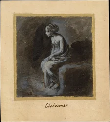 Sitzende junge Frau