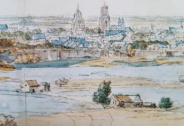 Gezicht op Maastricht (A F vd Meulen, 1673), Detail