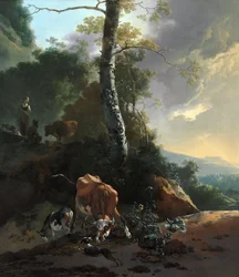 Landschaft mit wütendem Ochsen