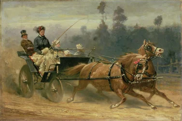 Madame Celestine Nichols fährt im Richmond Park mit ihren Enkeln, 1879