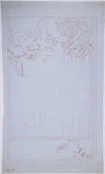 Kopie eines Wandgemäldes von der Ostwand, Oberer Tempel der Jaguare, Chichen Itza, Mexiko