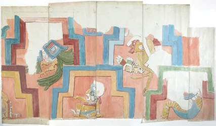 Kopie der Stuckfassade des Tempels auf der Pyramide in Acanceh