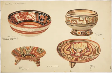 Vier Schalen aus Santa Cruz de Nicoya, Costa Rica