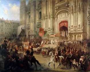 Zeremonielle Empfang von Feldmarschall Alexander Suworow in Mailand im April 1799, 1850er