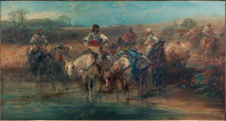 Beduinen an der Tränke