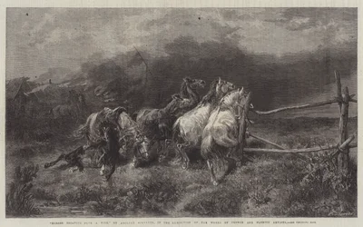 Pferde fliehen vor einem Feuer