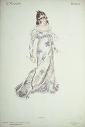 Kostümentwurf für „Tosca“ von Giacomo Puccini (1858-1954)