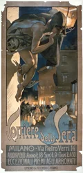 Werbeplakat für den „Corriere della Sera“, gedruckt in Mailand, 1898