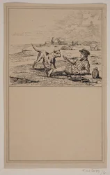 Der Hirte und der Hund. Nr. 7 in Chr. Winther und M. Rørbye, 25 Bilder für kleine Kinder