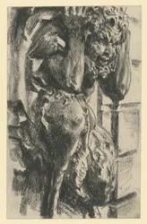 Faun als Atlant an der nordöstlichen Bogengalerie des Zwingers in Dresden