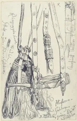 Jagdhorn, Hornfessel und Hornseil zur Smaragd-Jagdwaffengarnitur Johann Georgs I. von Sachsen, Historisches Museum, Dresden