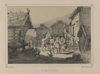 Illustration aus dem Buch Norge fremstillet i Tegninger von P.Chr. Asbjørnsen, veröffentlicht von Chr. Tønsberg (Norwegen, 1848)