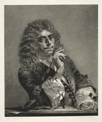 Essay über Stein mit Pinsel und Schaber: Porträt von Molière