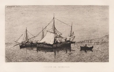 Fischerboot Küstenschiff Italienische Küste..., 1874