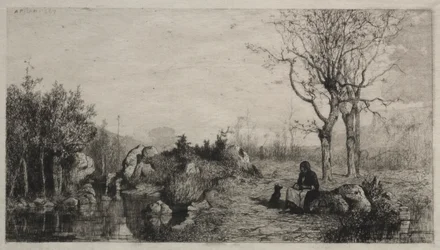 Ufer eines Baches bei Rossillon