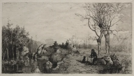 Ufer eines Baches in Rossillon, 1867