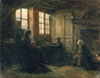 Frauen beim Leinenbrechen, Honfleur, 1877