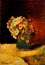 Eine Vase mit Blumen