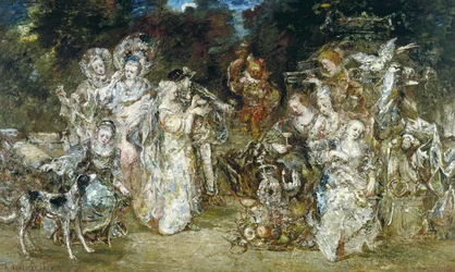 Zusammenkunft in einem Park zur Zeit der Valois