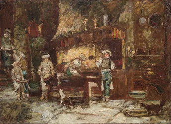 Die Küche der Rôtisserie des Deux Paons, ca. 1875-81