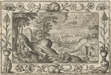 Abraham opfert Isaak (Landschaften mit biblischen, mythologischen Szenen und Jagdszenen)