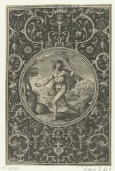Medaille mit Merkur und seinem Stab in der Hand