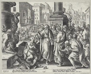 Der heilige Paulus heilt einen Gelähmten in Lystra