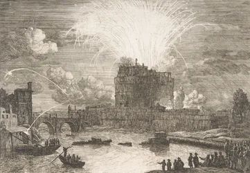 Feuerwerk in Rom über Castel Sant