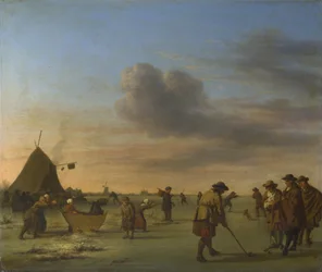Golfer auf dem Eis bei Haarlem, 1668