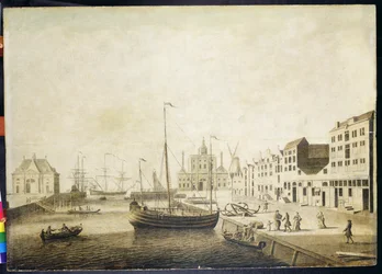 Ansicht des Leuvehaven (Grisaille)