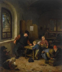 Schulmeister mit Schülern